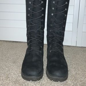 Women’s Timberland 14” Boots in Black Leather size 7.  EU38